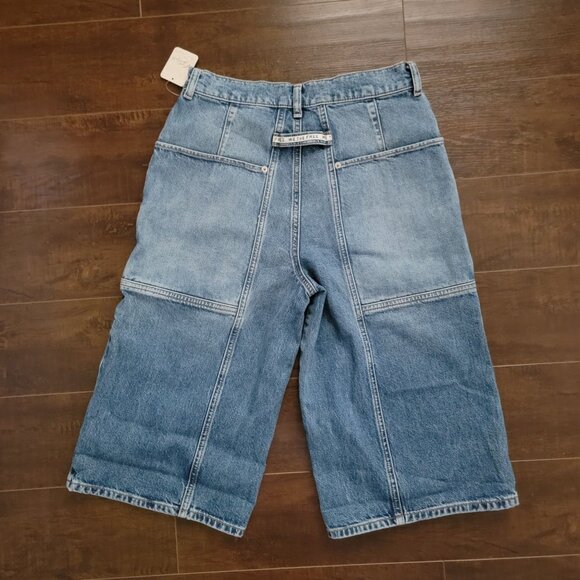 Free People Havasu Slouchy Cropped Jeans Jorts Womens 26 Oversized Y2K 90s Relax - Picture 4 of 9